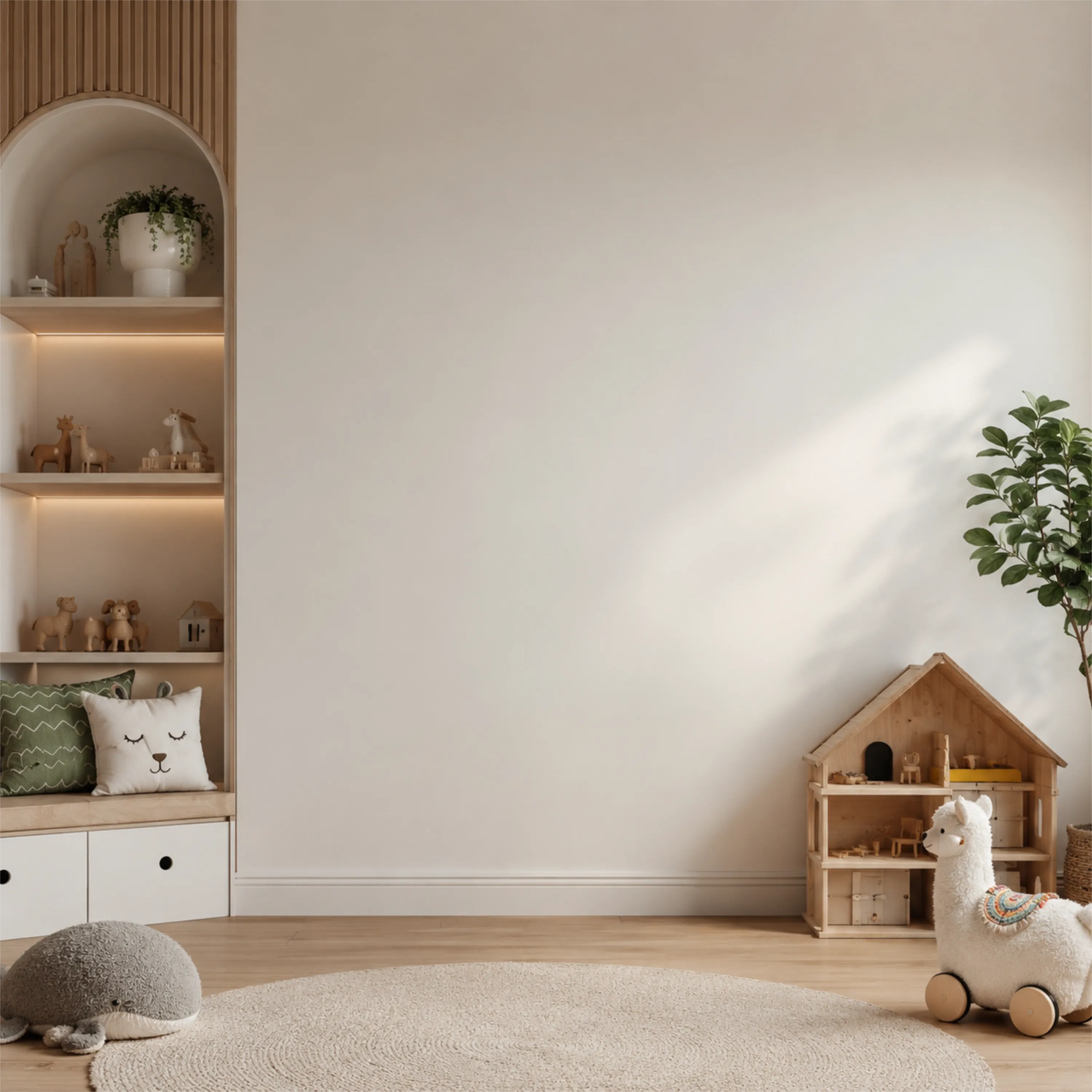 Visualizing framed artwork in a luxurious living room space