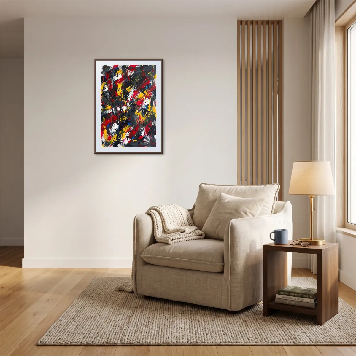 Minimalist rose frame art visualizing molding details